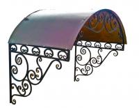 Кованый козырек с патиной